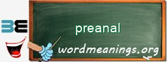 WordMeaning blackboard for preanal